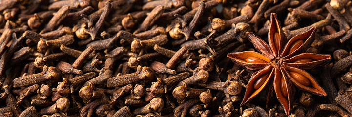 clove dried spicy herb for food aroma and natural medicine.