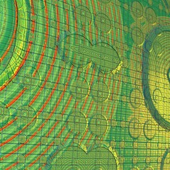 Obraz premium 3d green background with texture of convex circles. 3d illustration, 3d rendering