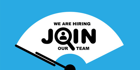 Windshield with wiper and announcement we are hiring illustration