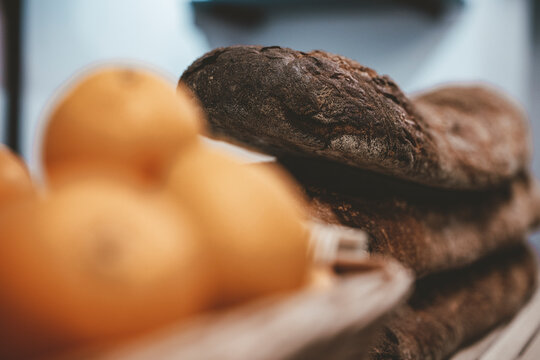 Close-up of bread in cafe