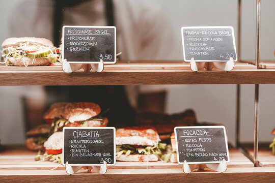 Varieties of bread specialties on display