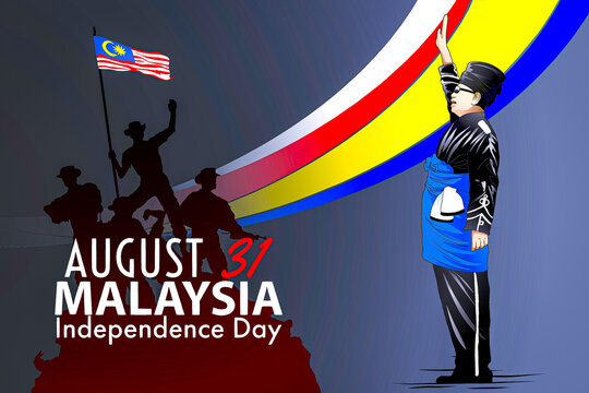 August 31, Illustration of Malaysia's independence day with blurred background. Perfect for greeting cards, posters and banners