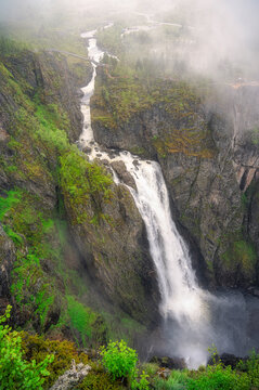 Norway, Vestland, Scenic view of Voringfossen waterfall
