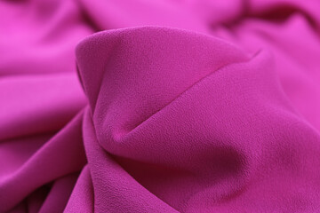 Close-up of linen fabric in pink colour