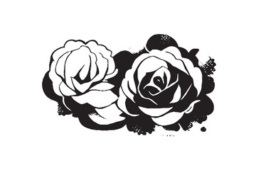 Beautiful Rose Illustration Black and White