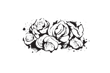 Beautiful Rose Illustration Black and White