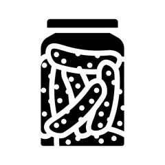 pickled cucumber glyph icon vector. pickled cucumber sign. isolated symbol illustration