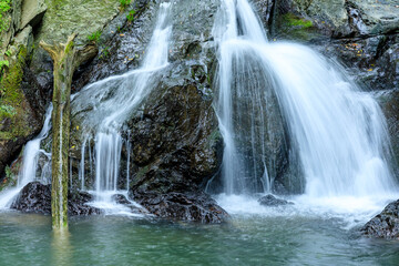 Fototapeta premium 夏の五塔の滝 福岡県篠栗町 Goto Falls in summer. Fukuoka-ken Sasaguri town.