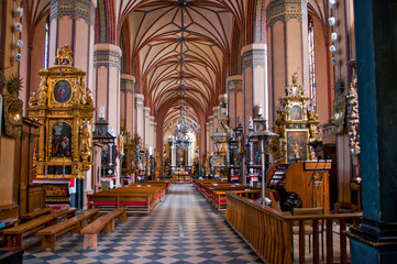 Fototapeta na wymiar Interior of the Frombork Cathedral in Frombork, Warmian-Masurian Voivodeship, Poland.