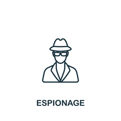 Espionage icon. Monochrome simple line Crime icon for templates, web design and infographics