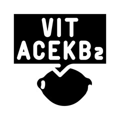 vitamins lemon glyph icon vector. vitamins lemon sign. isolated symbol illustration