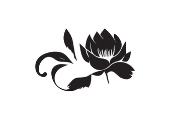 Floral Illustration Black and White