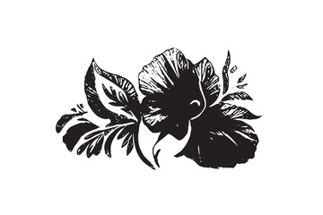 Floral Illustration Black and White