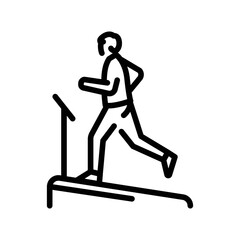 Running on treadmill line icon. Routine.