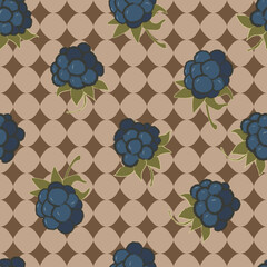 Vector seamless pattern with  blackberries. Illustration for background, print, textile...