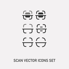 Scan vector icons set. Premium quality.