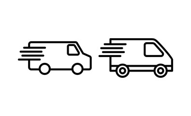 Delivery truck icon vector. Delivery truck sign and symbol. Shipping fast delivery icon