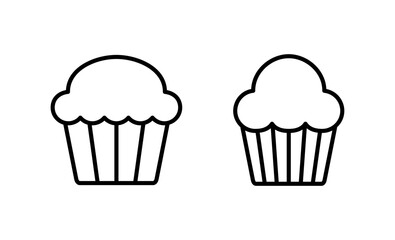 Cup cake icon vector. Cup cake sign and symbol