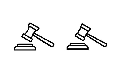 Gavel icon vector. judge gavel sign and symbol. law icon. auction hammer