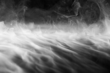 Abstract smoke on a dark background . Isolated .