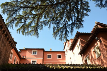 Details and panoramas from the beautiful, ancient churches of Rome, part of the cultural and religious heritage of the city.