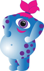 Cute blue monster