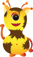 Cute yellow monster