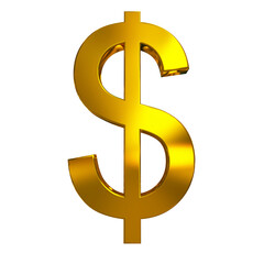 Dollar golden currency symbol isolated
