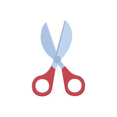 open scissors on white background icon flat design