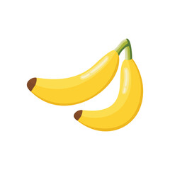 Exotic ripe banana whole in the skin. Flat vector illustration isolated on a white background