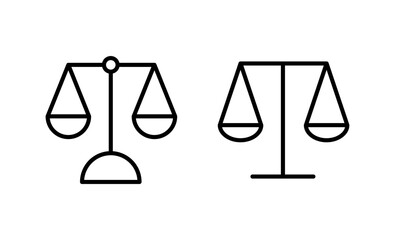 Scales icon vector. Law scale icon. Justice sign and symbol