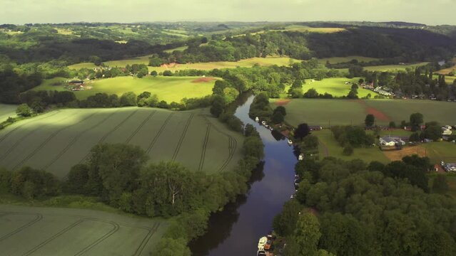 Aerial River Severn scene in the UK
