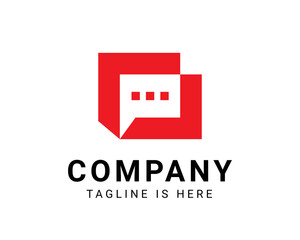 Chat logo mark for digital tech logo company