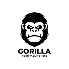 Gorilla face logo design vector