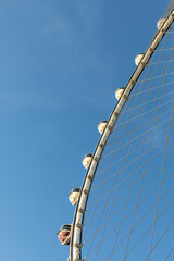 view to high roller observation wheel in Las Vegas, the world largest ferris wheel.