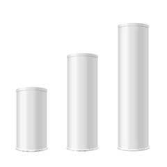 White paper tubes mockup, photo-realistic vector illustration isolated.