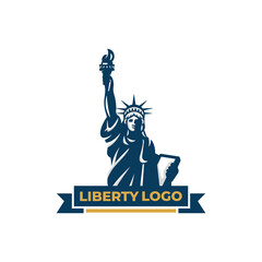 Liberty statue logo design vector