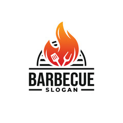 Barbecue logo design vector illustration