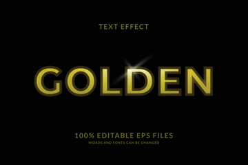 golden text effect template design