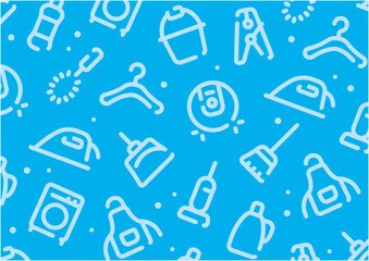 Cleaning and housekeeping pattern background for graphic design.A-size horizontal.