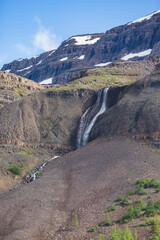 Taimyr. Waterfall on Putorana Plateau. Russia