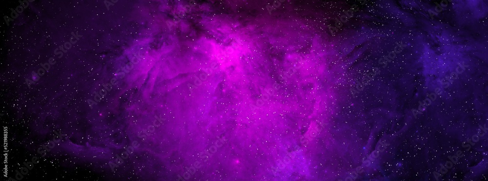Wall mural cosmic background with a blue and pink nebula and stars. space background with realistic nebula and 