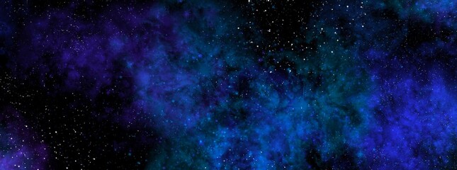 Obraz na płótnie Canvas Cosmic background with a blue and pink nebula and stars. Space background with realistic nebula and shining stars. Abstract scientific background with nebulae and stars in space. 