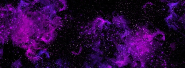 Cosmic background with a blue and pink nebula and stars. Space background with realistic nebula and shining stars. Abstract scientific background with nebulae and stars in space. 