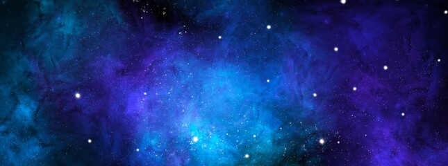 Obraz na płótnie Canvas Cosmic background with a blue and pink nebula and stars. Space background with realistic nebula and shining stars. Abstract scientific background with nebulae and stars in space. 