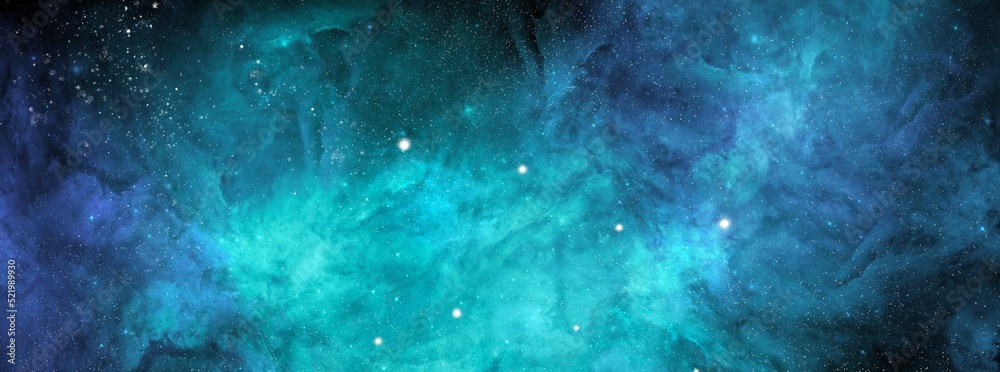 Canvas Prints nebula and stars in night sky web banner. space background with realistic nebula and shining stars. 