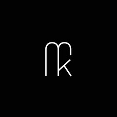 MK KM Logo Design, Creative Minimal Letter KM MK Monogram