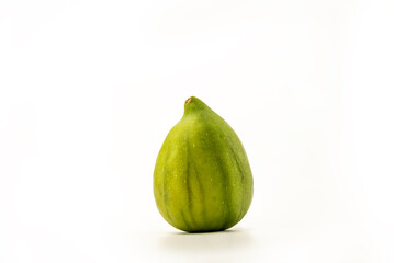 Ripe green figs on white background, clipping path included
