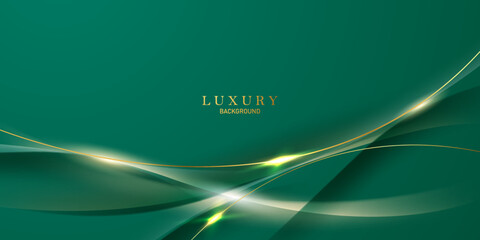 green abstract background design with elegant golden elements vector illustration