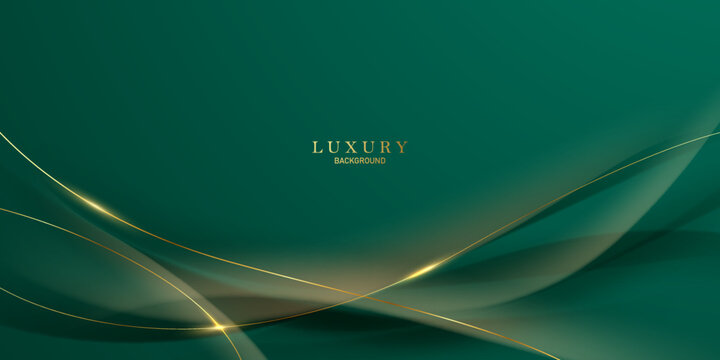green abstract background design with elegant golden elements vector illustration